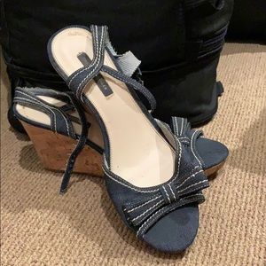 Tommy Hilfiger, denim cork wedges